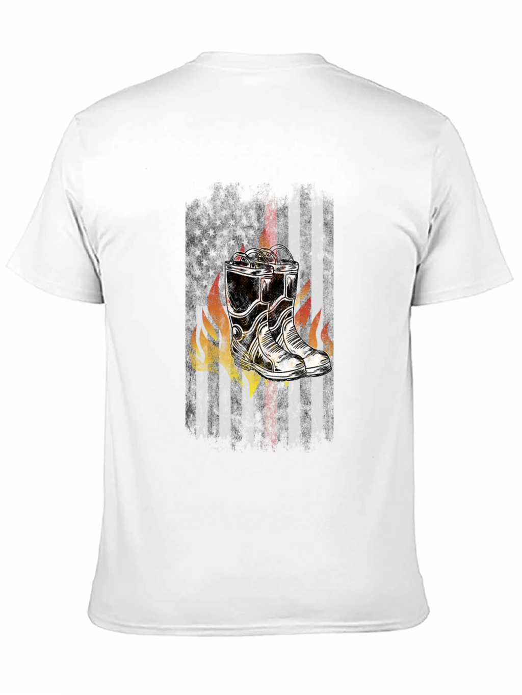 Firefighter Boots Flag Graphic Tee