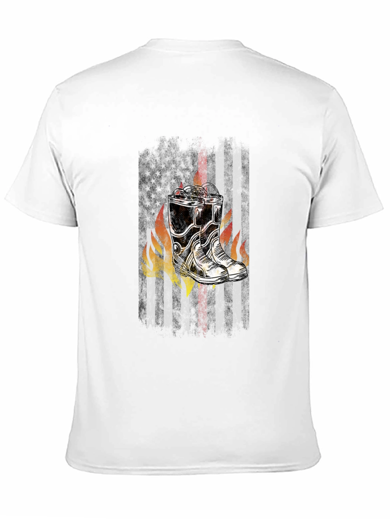 Firefighter Boots Flag Graphic Tee