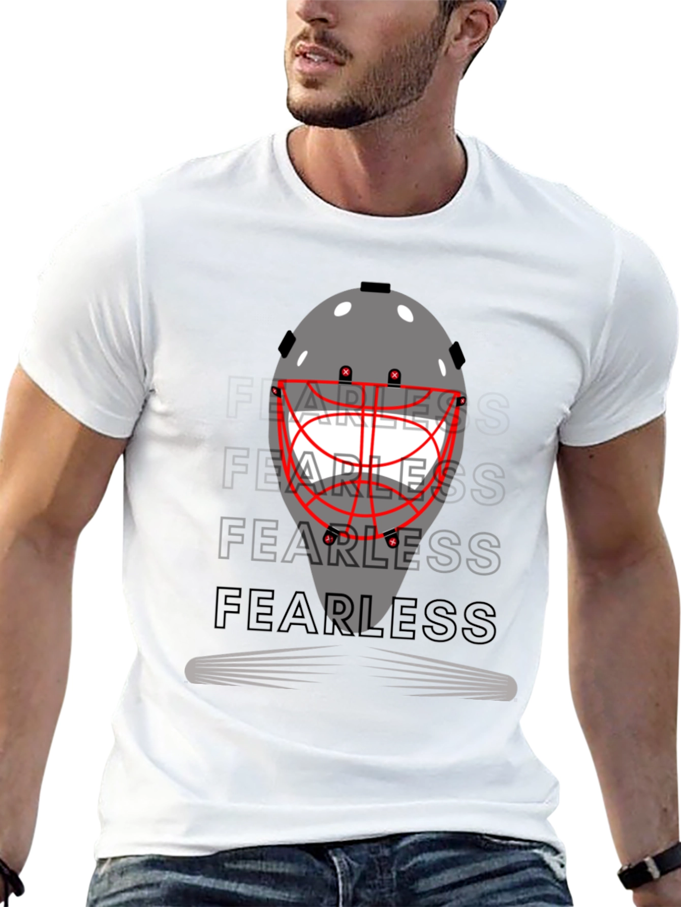 Fearless Hockey Mask Graphic Tee - Black