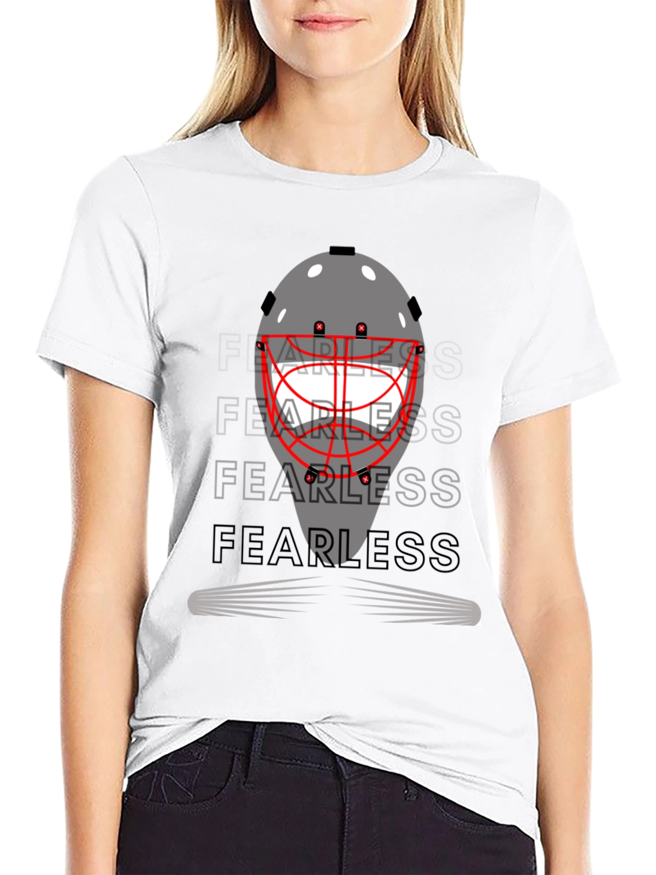 Fearless Hockey Mask Graphic Tee - Black