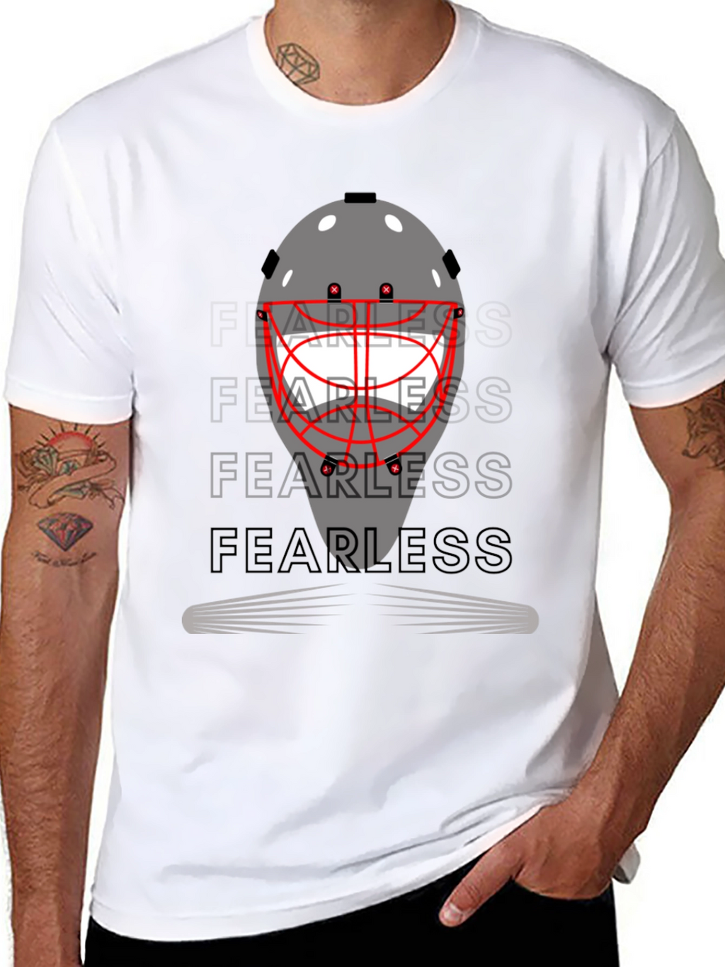 Fearless Hockey Mask Graphic Tee - Black