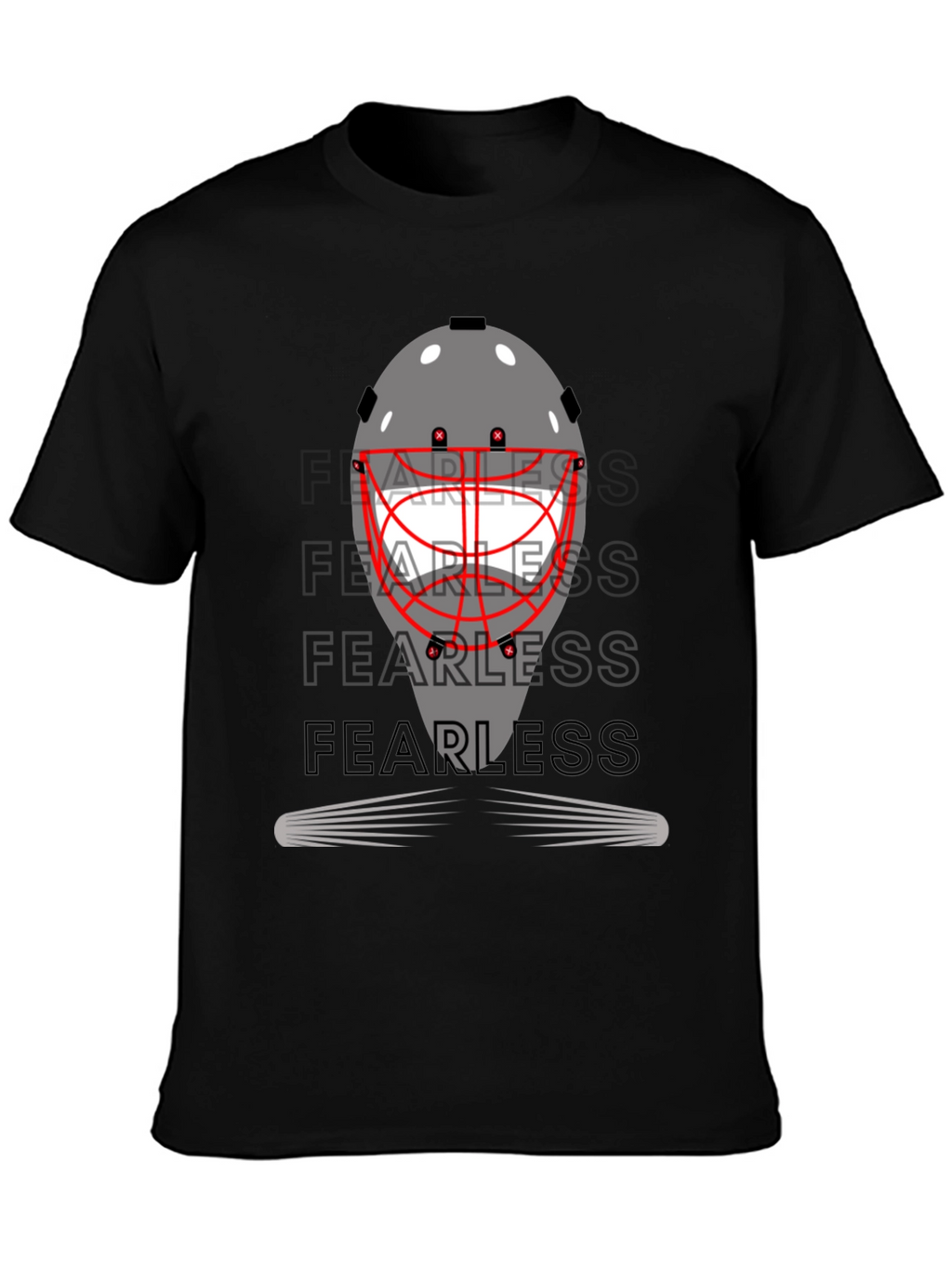 Fearless Hockey Mask Graphic Tee - Black