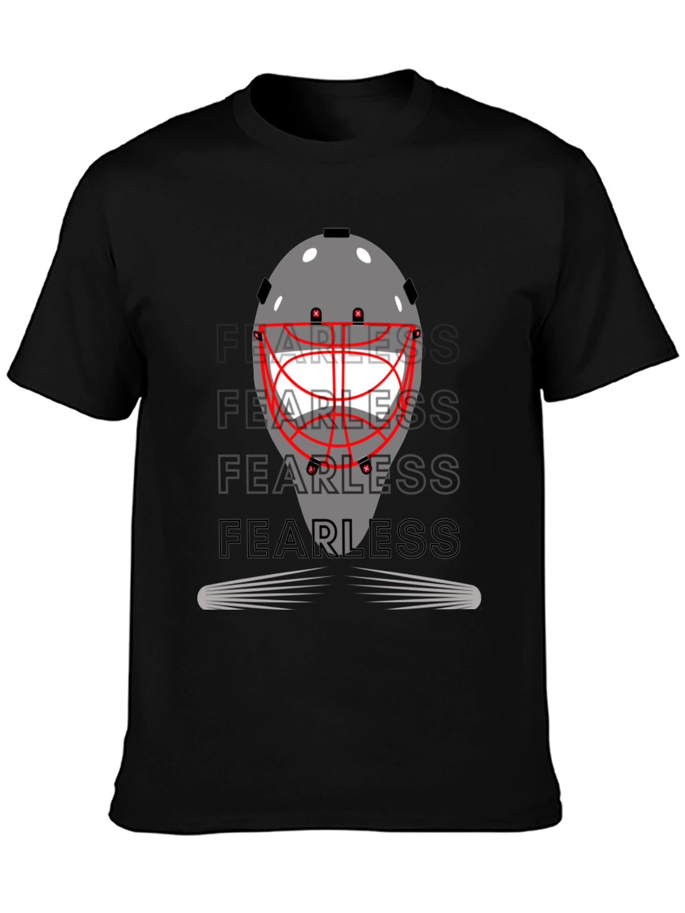 Fearless Hockey Mask Graphic Tee - Black