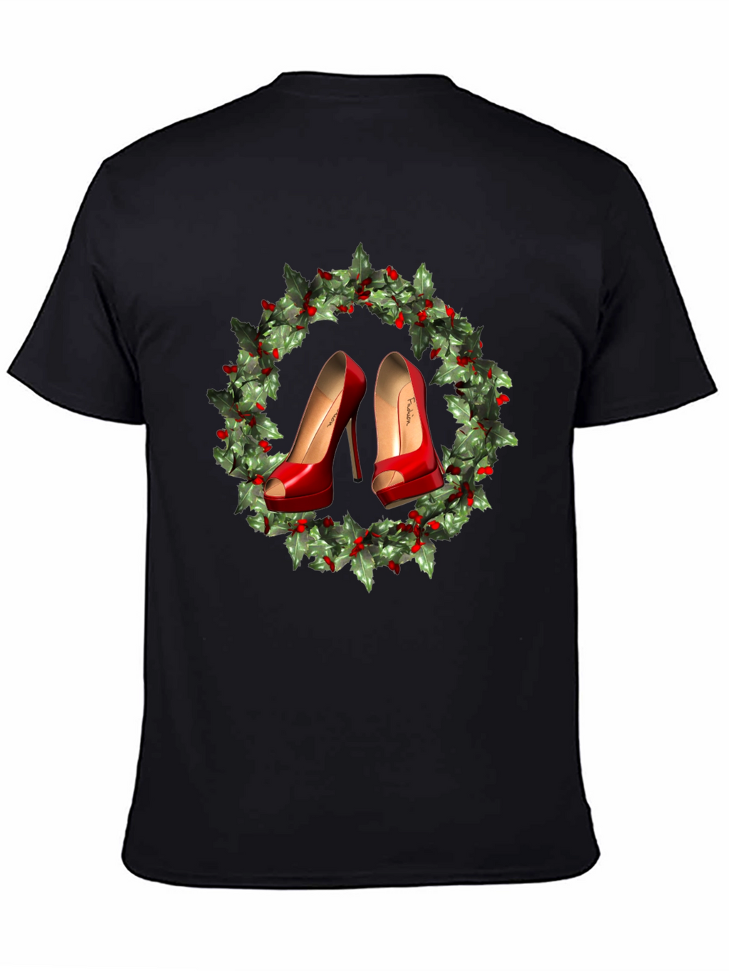 Festive High Heel Wreath Graphic Tee