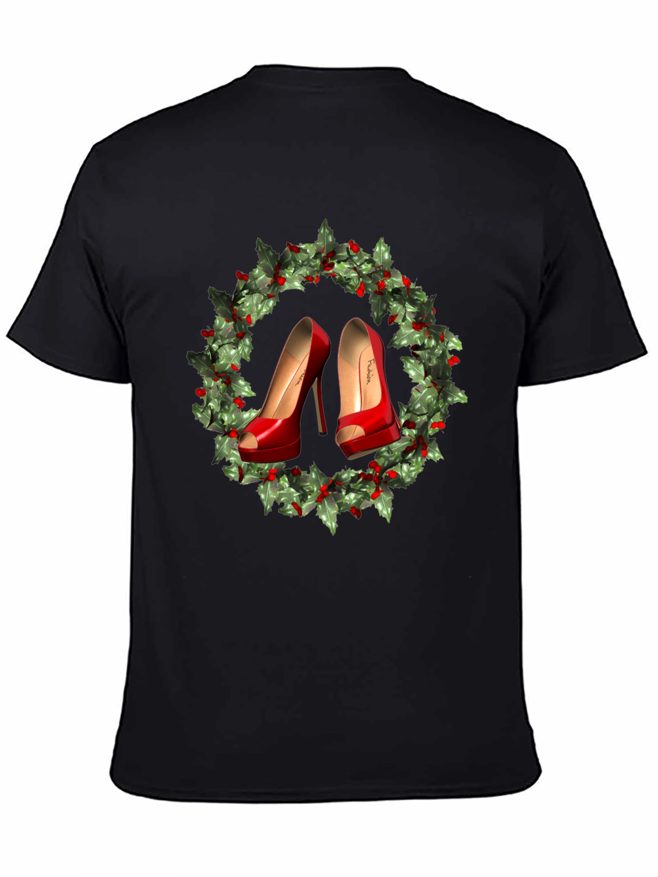 Festive High Heel Wreath Graphic Tee