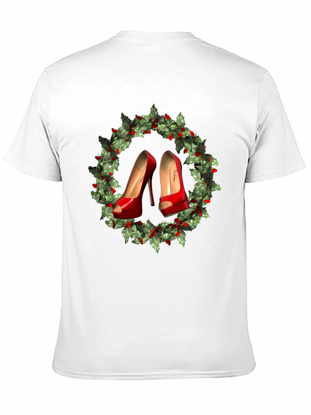 Festive High Heel Wreath Graphic Tee