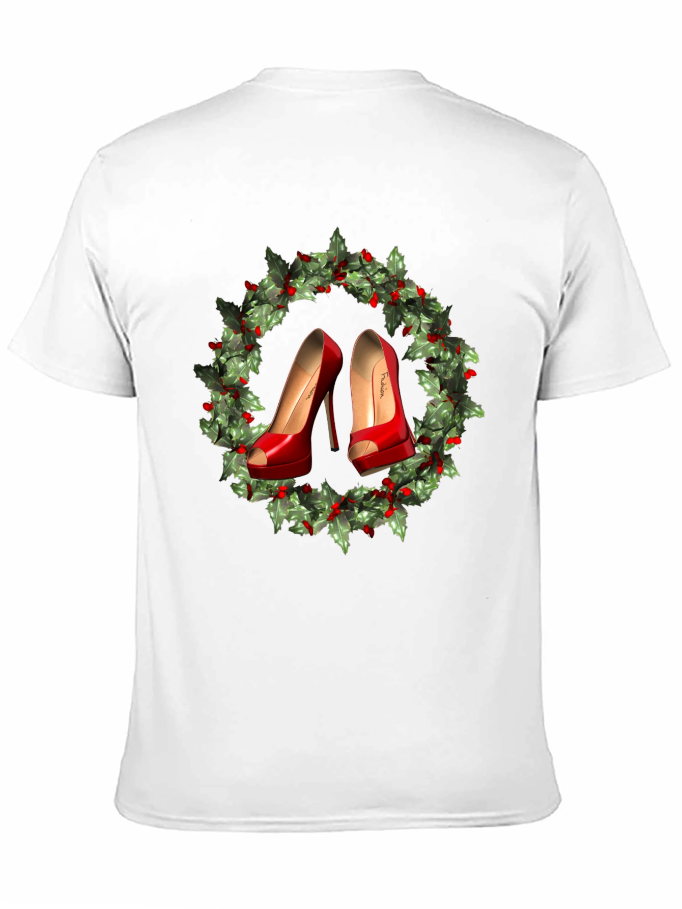 Festive High Heel Wreath Graphic Tee