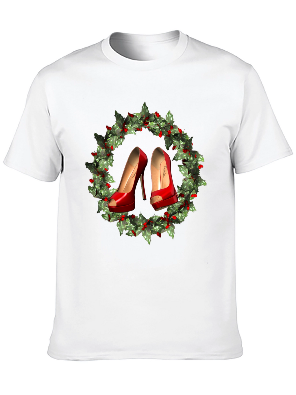 Festive High Heel Wreath Graphic Tee