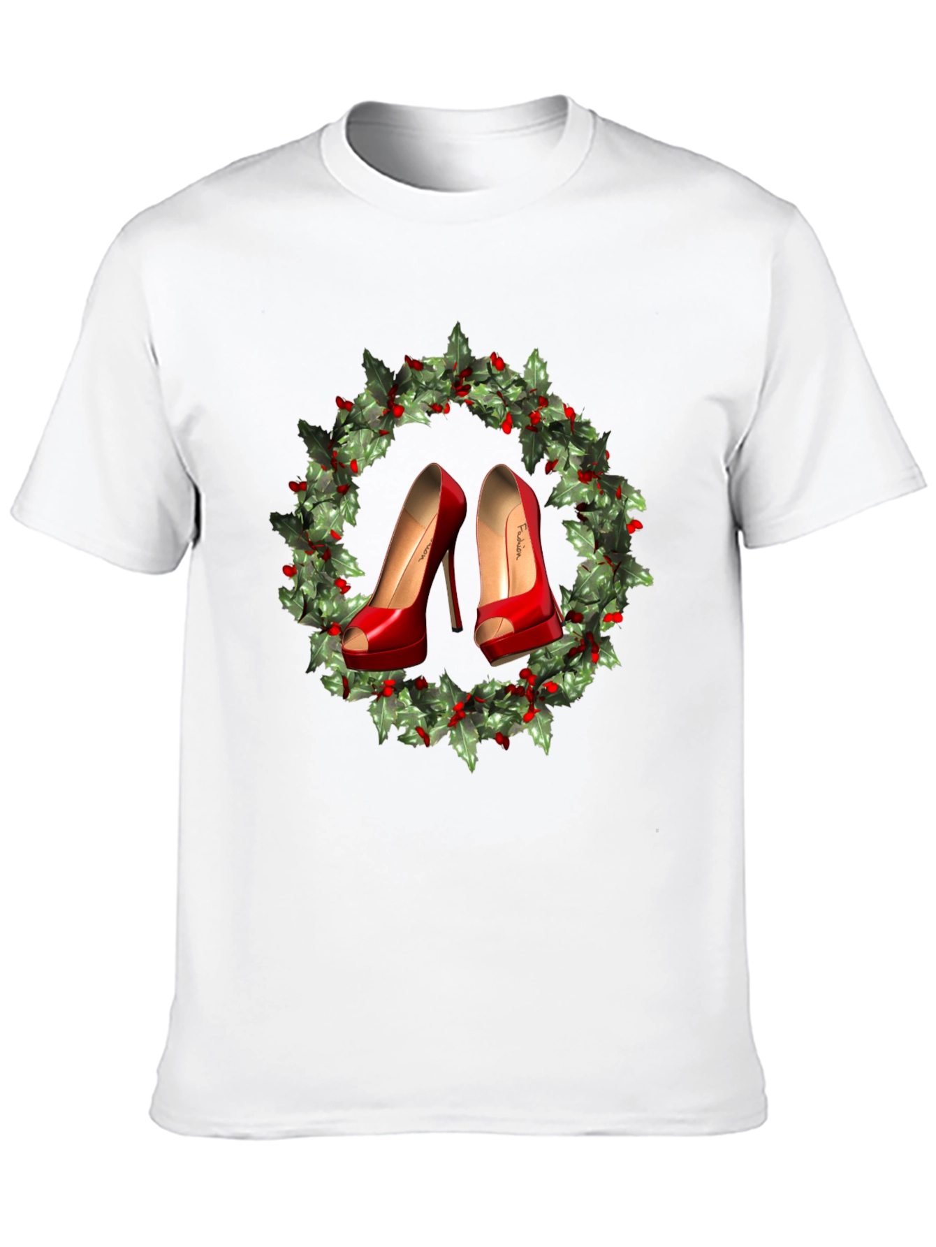 Festive High Heel Wreath Graphic Tee