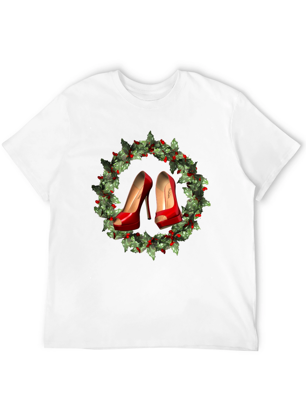 Festive High Heel Wreath Graphic Tee