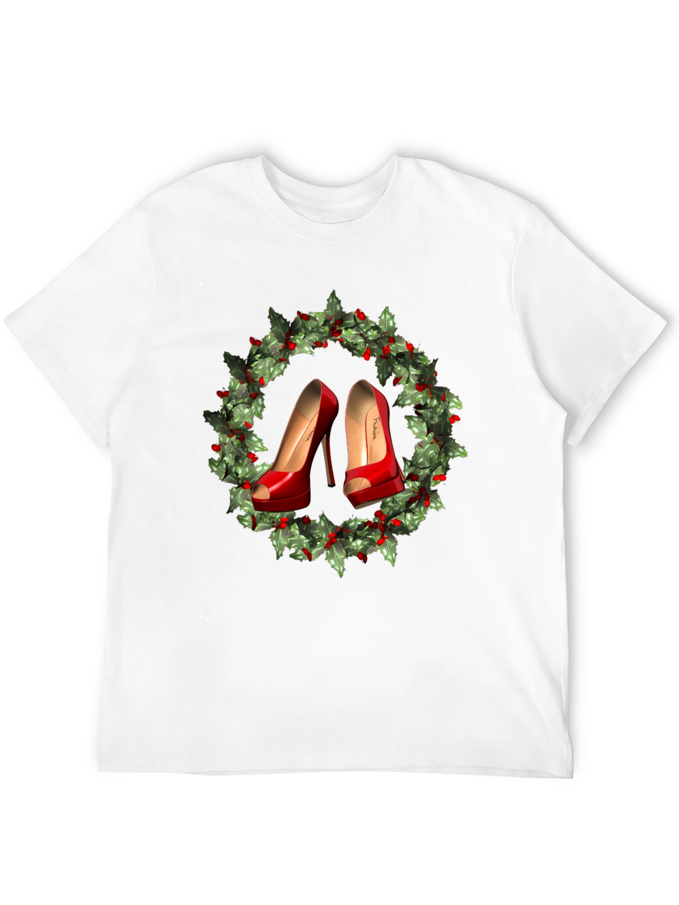 Festive High Heel Wreath Graphic Tee