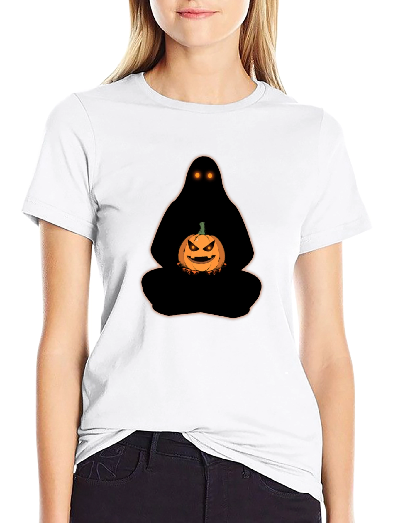 Halloween Ghost with Pumpkin T-Shirt
