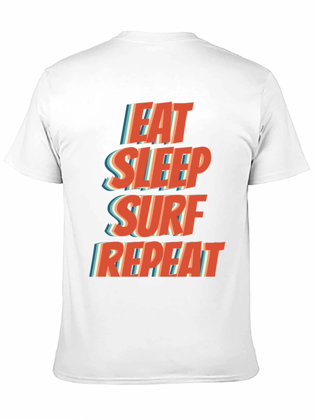 Eat Sleep Surf Repeat T-Shirt - Black Casual Tee