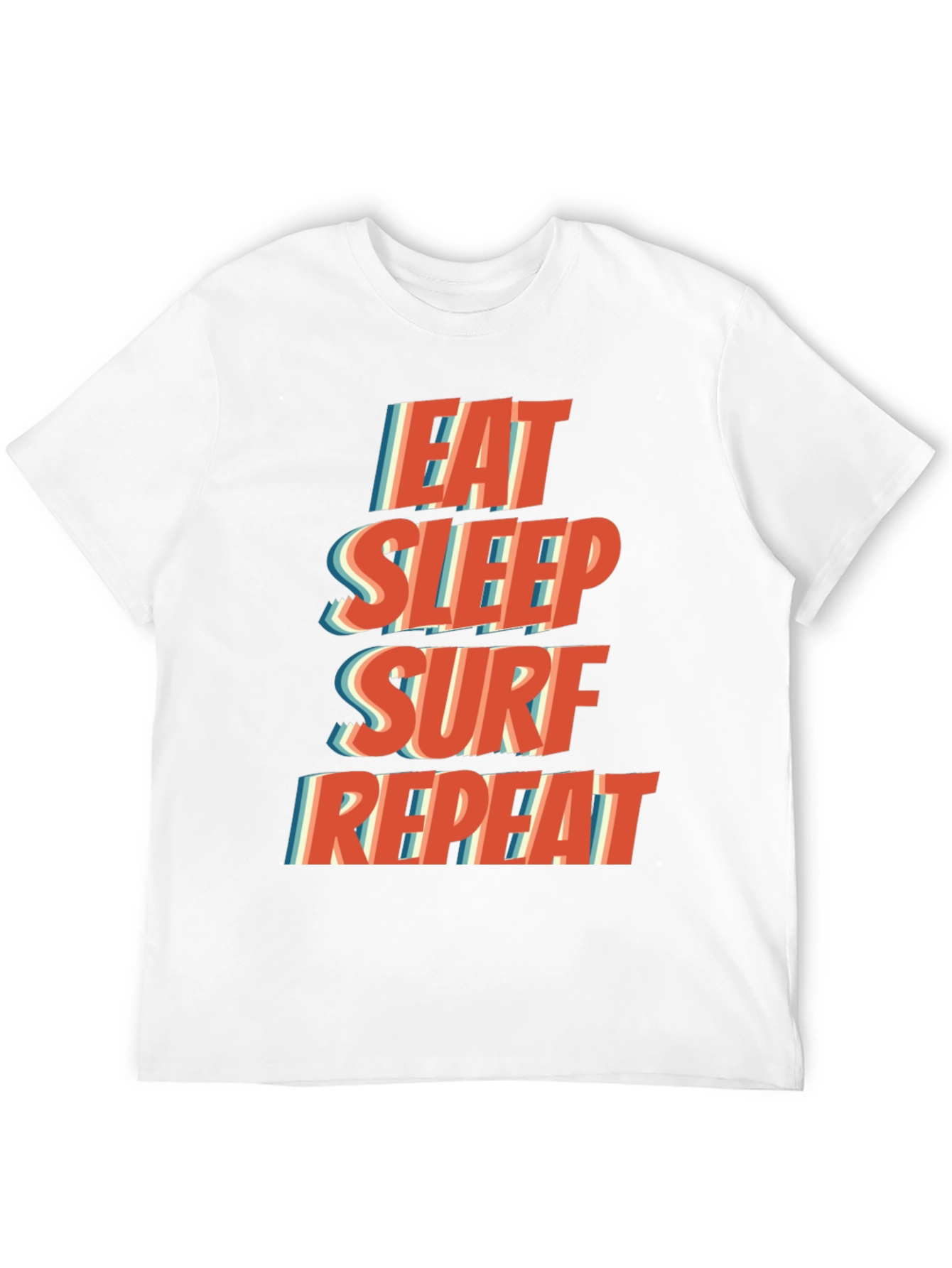 Eat Sleep Surf Repeat T-Shirt - Black Casual Tee