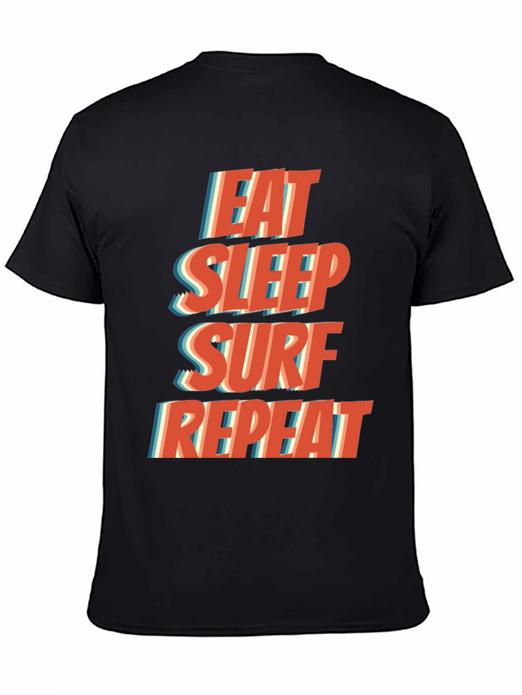Eat Sleep Surf Repeat T-Shirt - Black Casual Tee