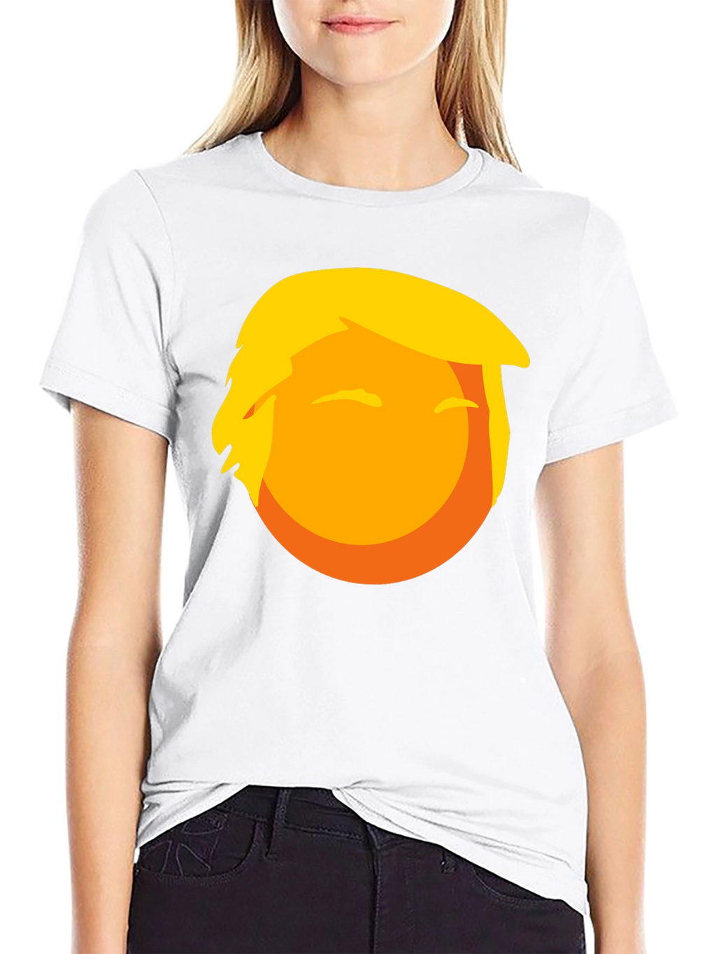 Trump Emoji Graphic Tee - Novelty Black T-Shirt