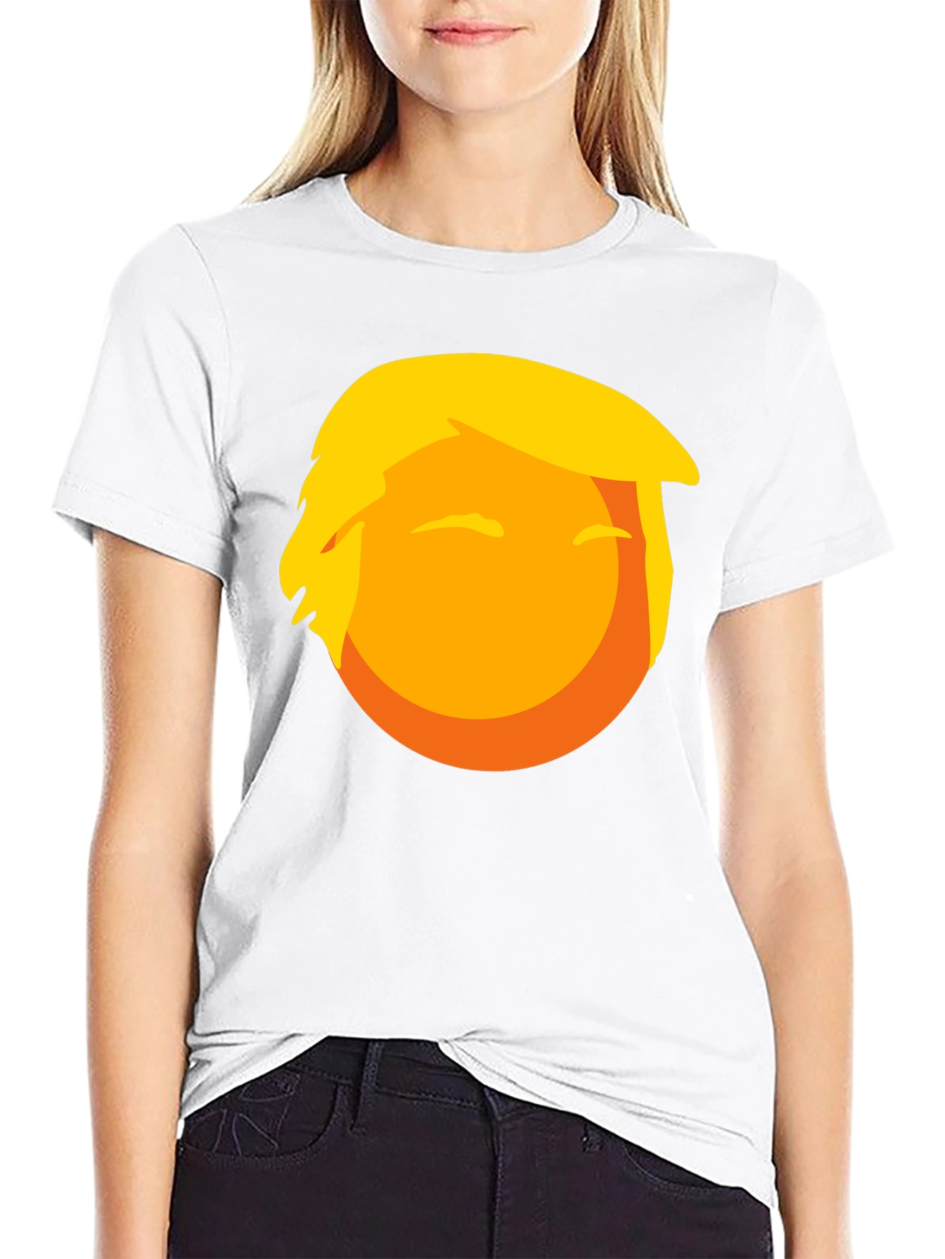 Trump Emoji Graphic Tee - Novelty Black T-Shirt