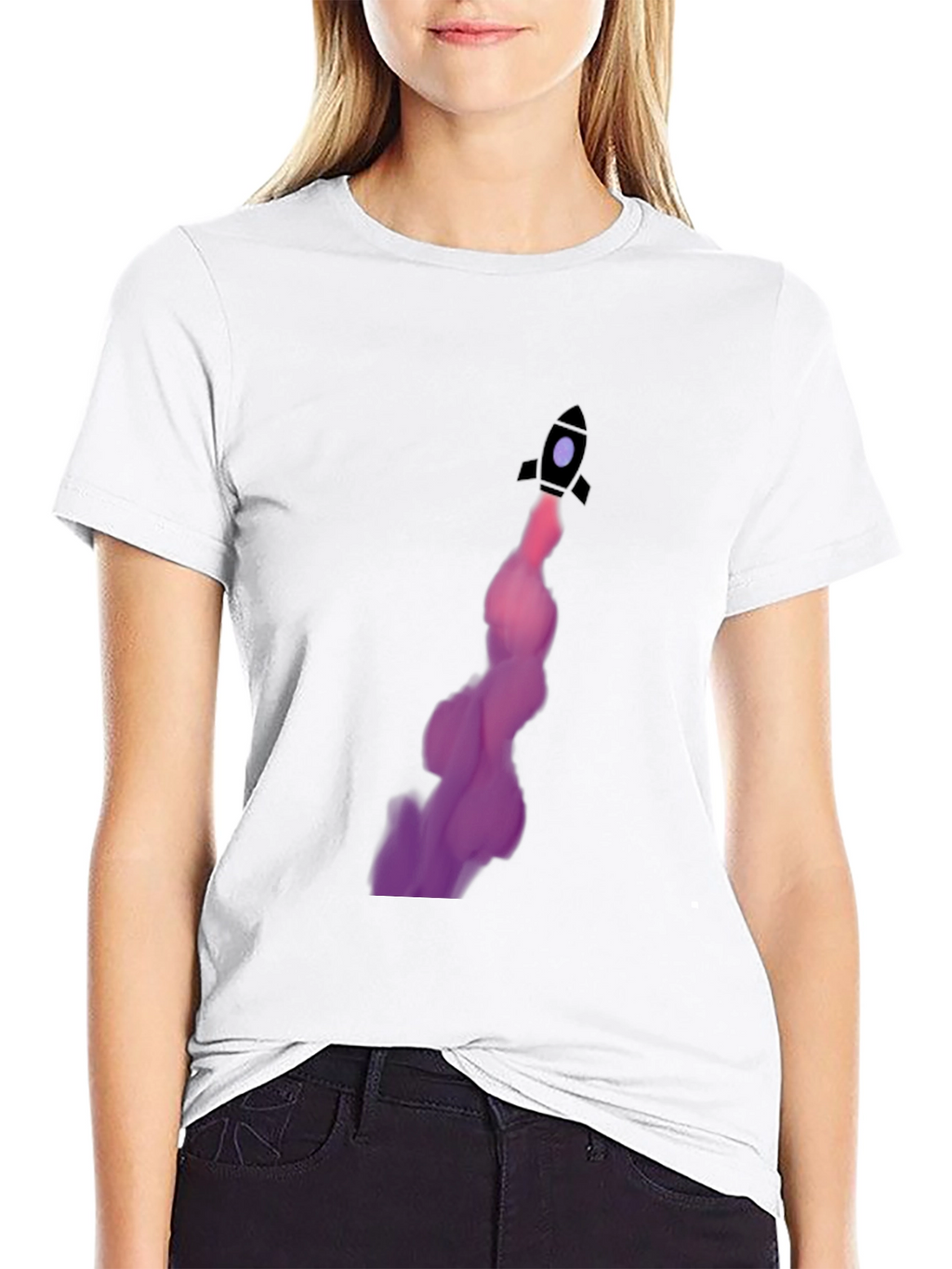 Rocket Launch Graphic Tee - Black Cotton Comfort