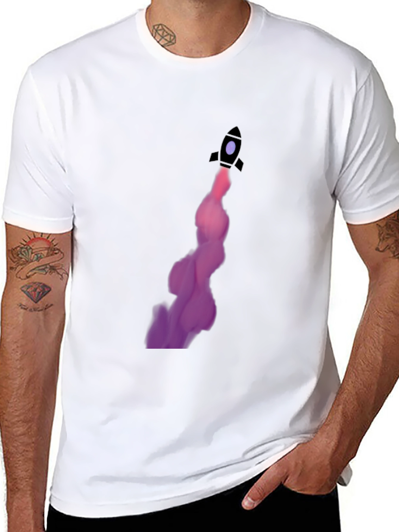 Rocket Launch Graphic Tee - Black Cotton Comfort