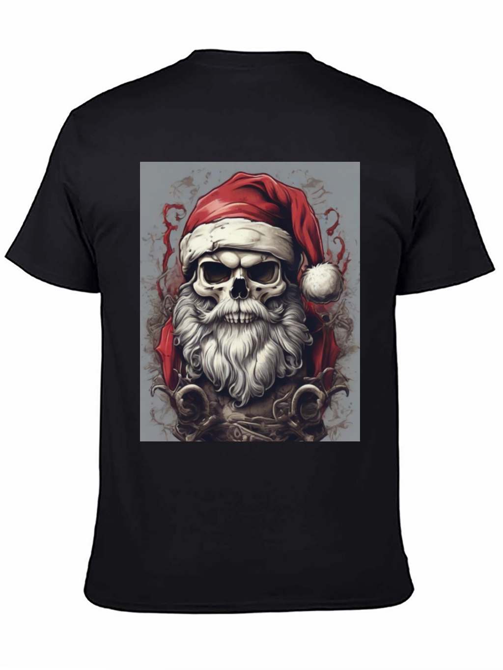 Santa Skull Graphic Tee - Holiday Humor