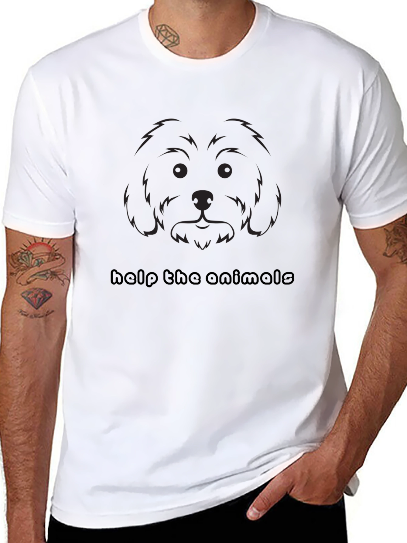 Black Animal Lover Tee - Help the Animals