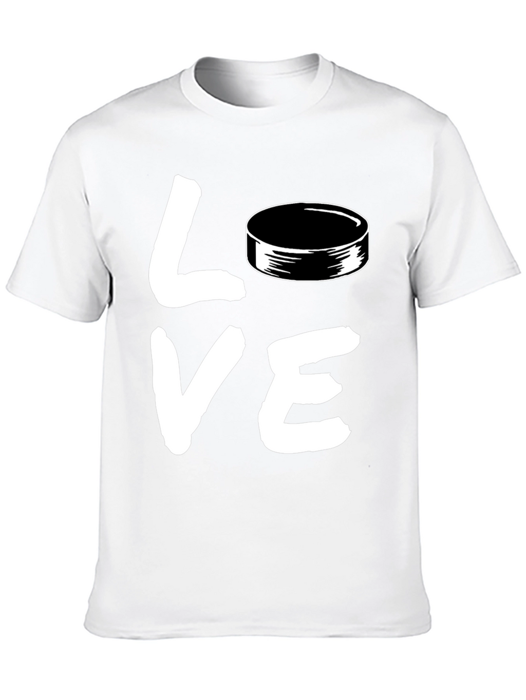 Hockey Love Graphic T-Shirt - Black Casual Style