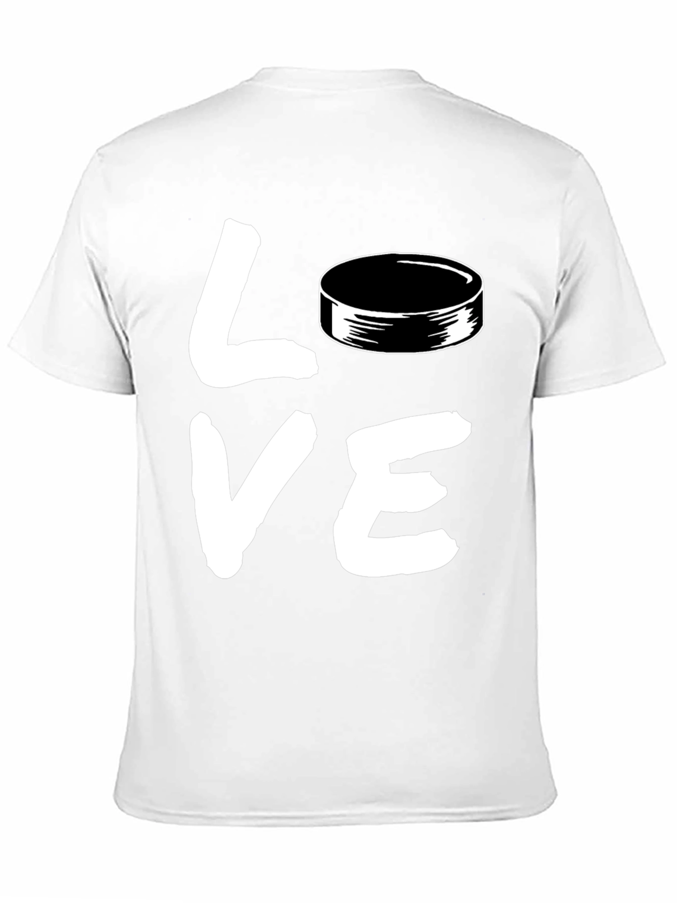 Hockey Love Graphic T-Shirt - Black Casual Style