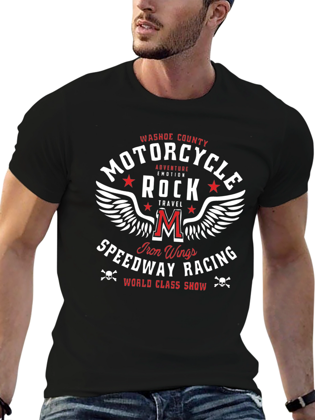 Motorcycle Rock Speedway Racing Graphic T-Shirt