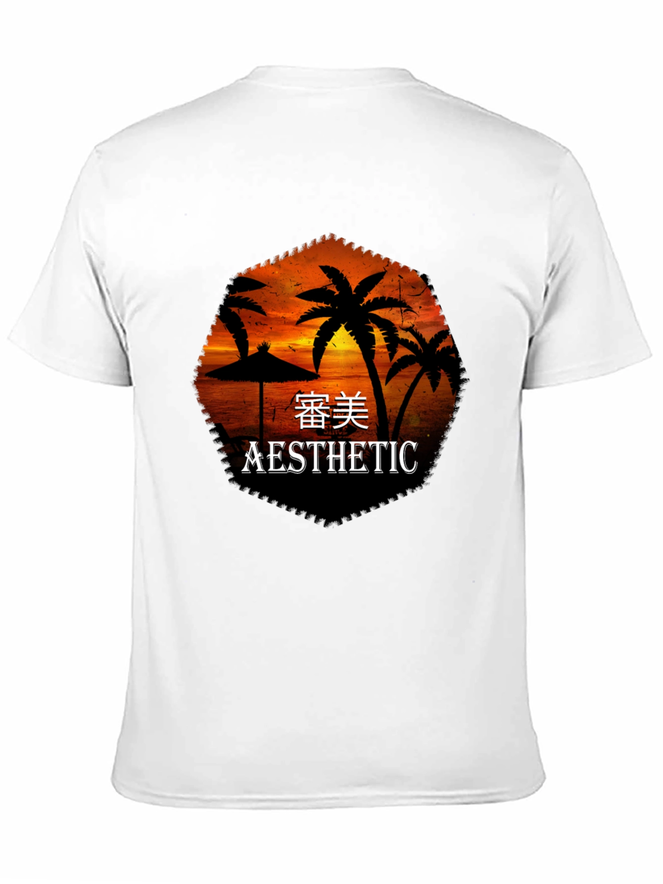 Aesthetic Palm Sunset Black T-Shirt