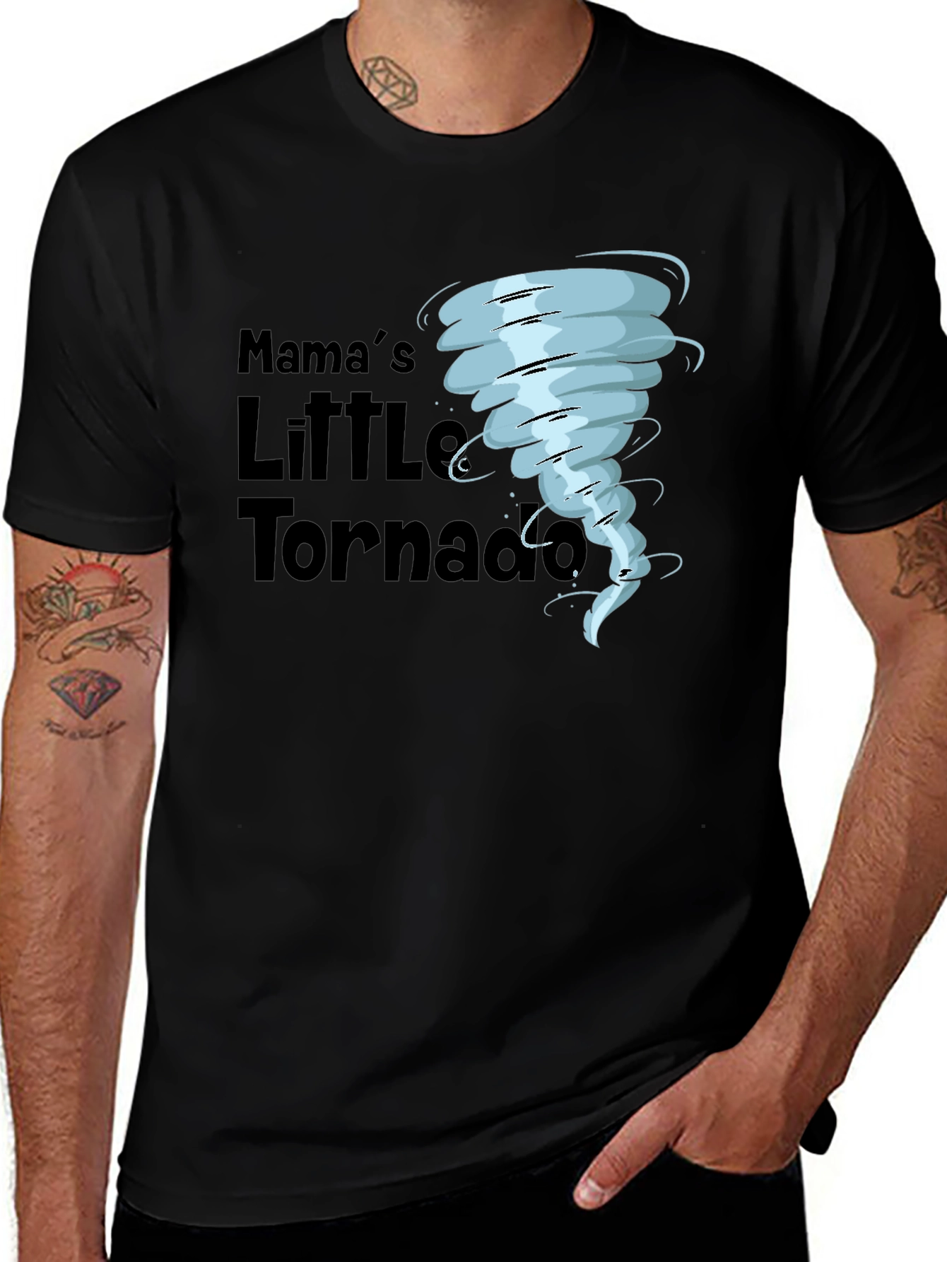 Mamas Little Tornado Black T-Shirt