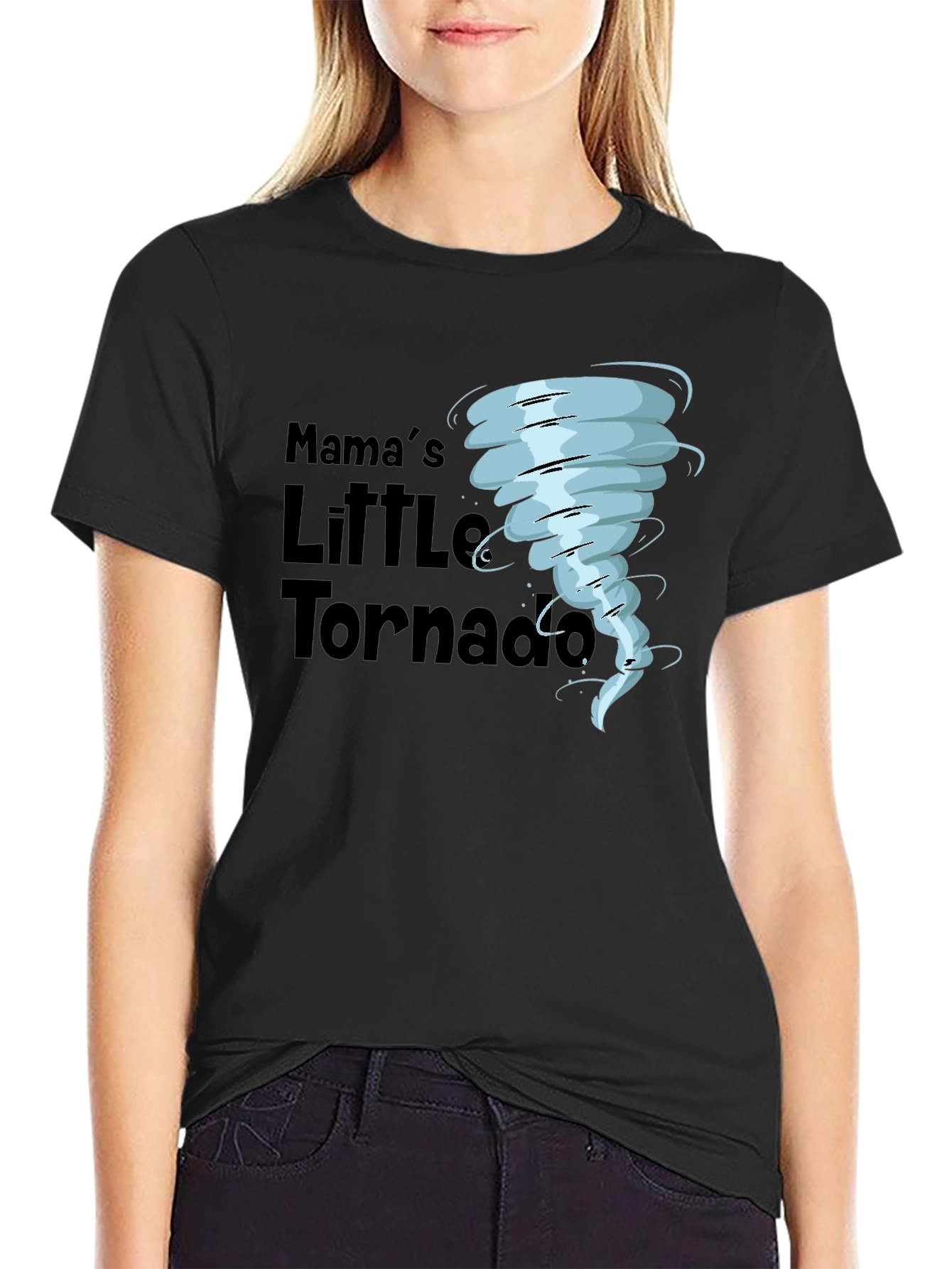 Mamas Little Tornado Black T-Shirt