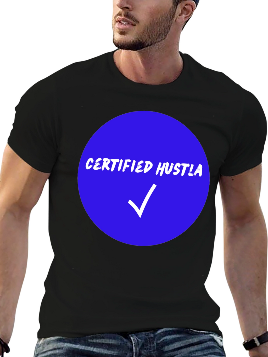 Certified Hustla Black Graphic Tee