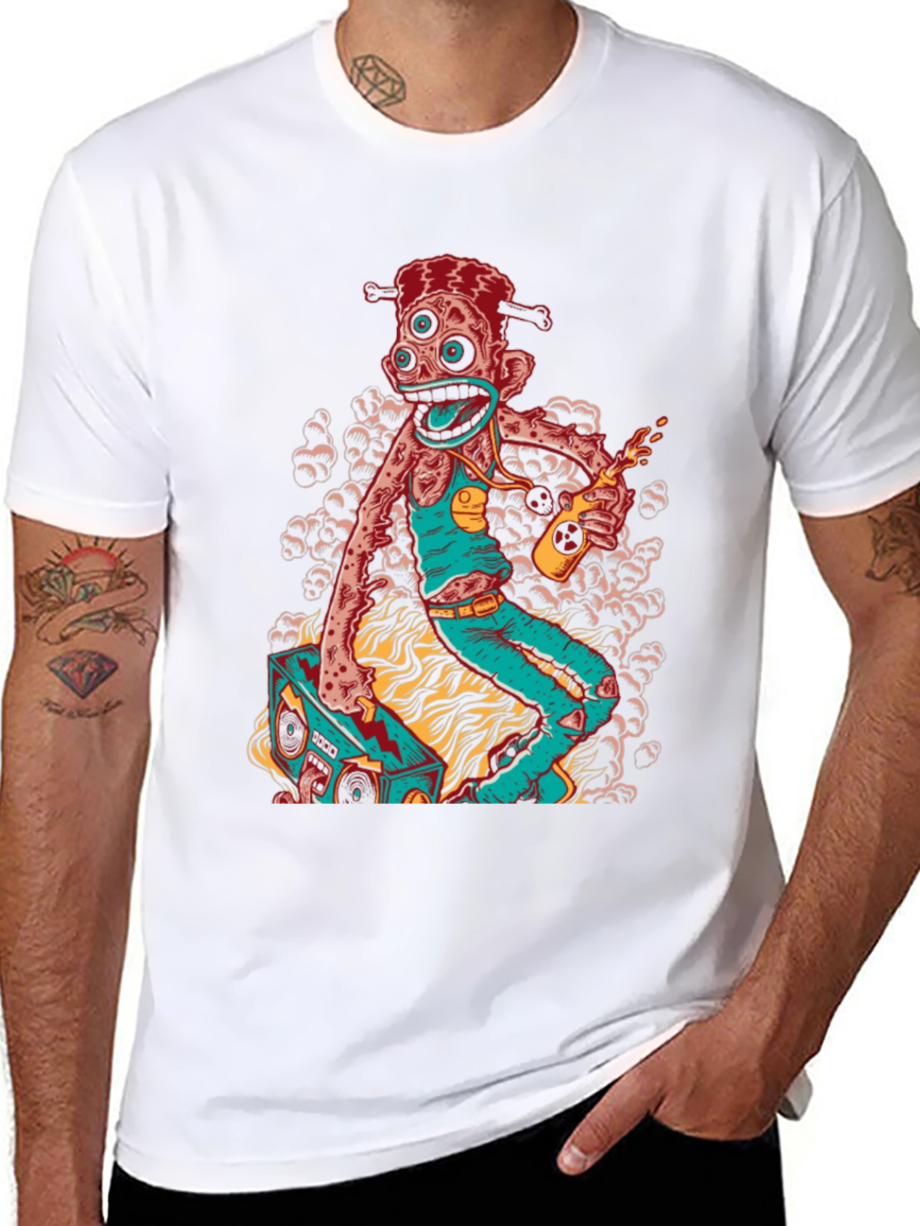 Groovy Zombie Boombox Graphic Tee