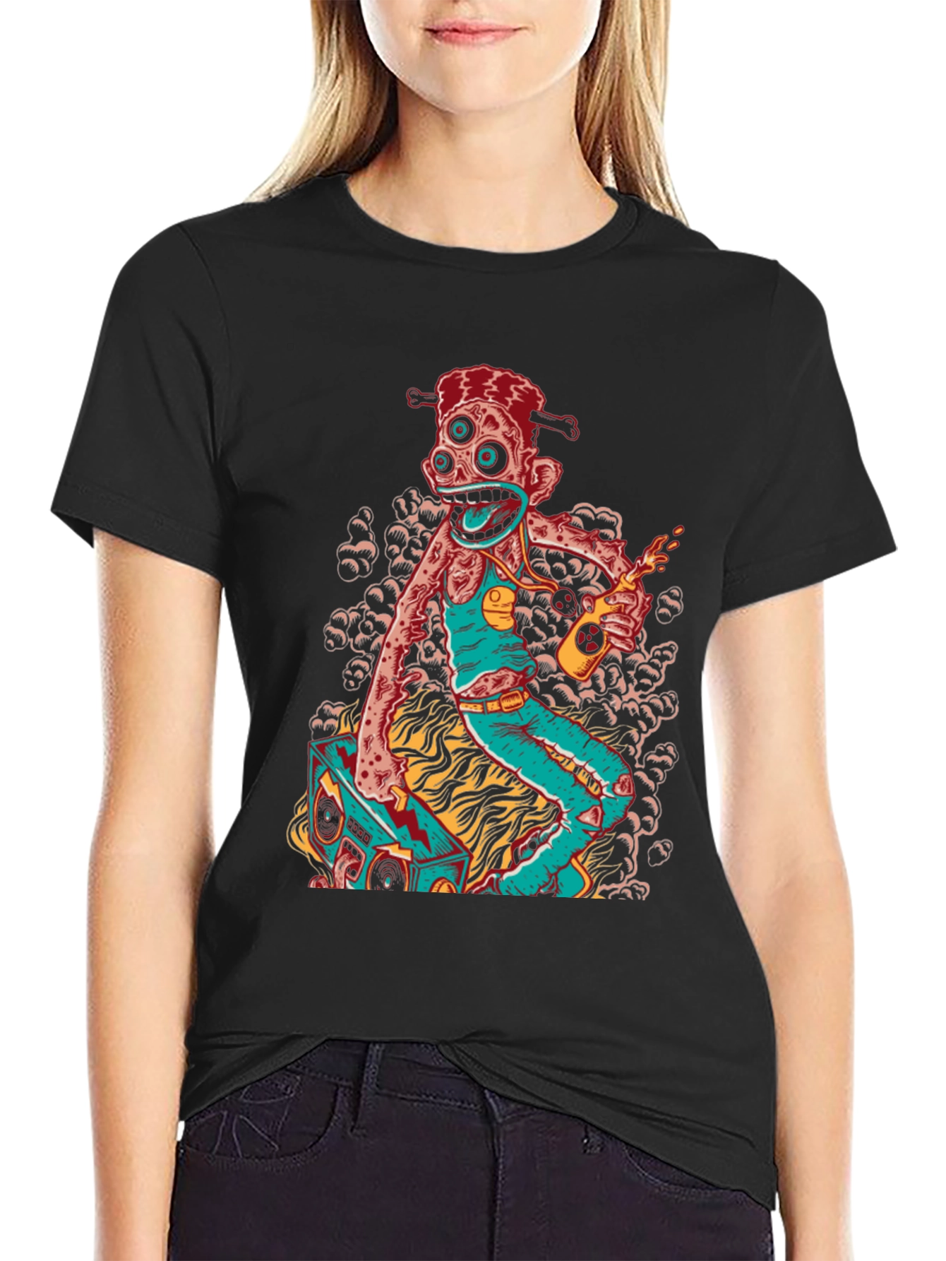 Groovy Zombie Boombox Graphic Tee