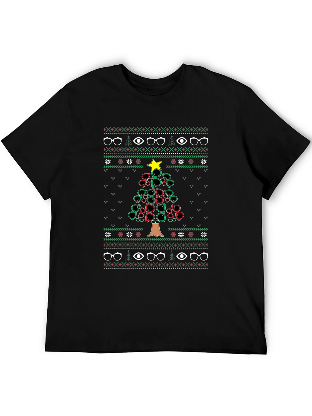 Christmas Glasses Tree Ugly Sweater T-Shirt