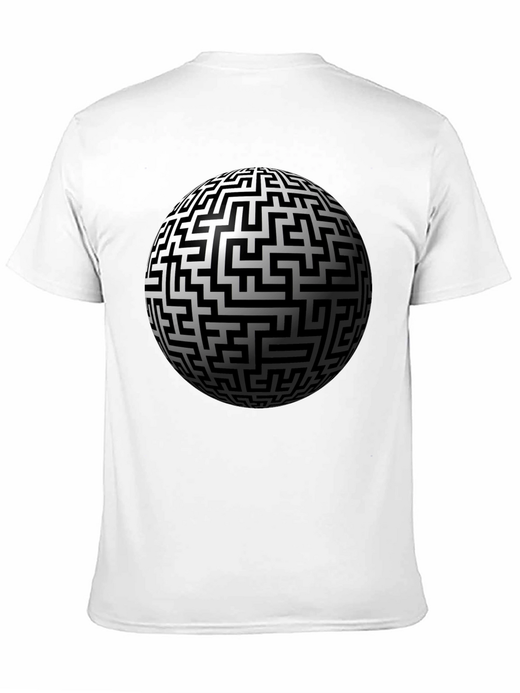 Maze Sphere Graphic Tee - Black Cotton Casual Wear