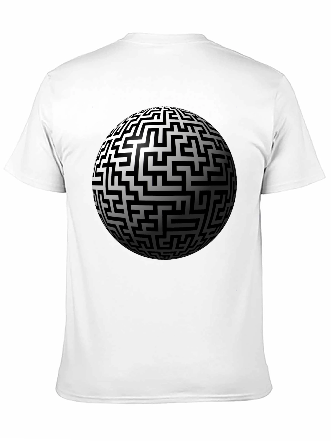 Maze Sphere Graphic Tee - Black Cotton Casual Wear