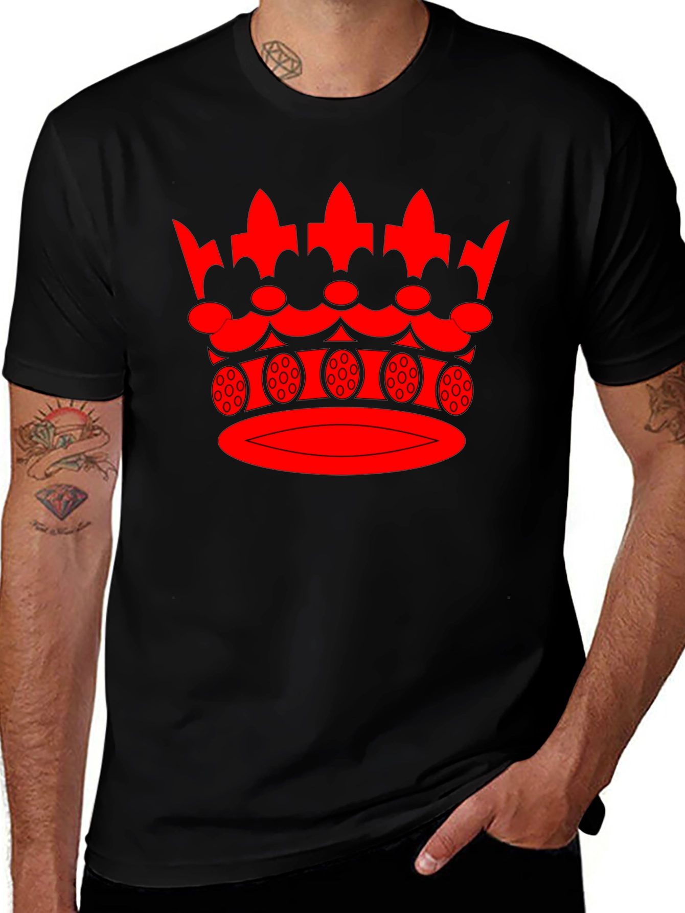 Red Crown Graphic Black T-Shirt