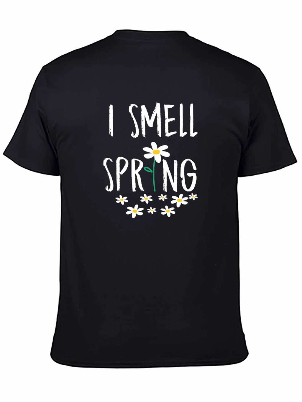 I Smell Spring Graphic Print Black T-Shirt