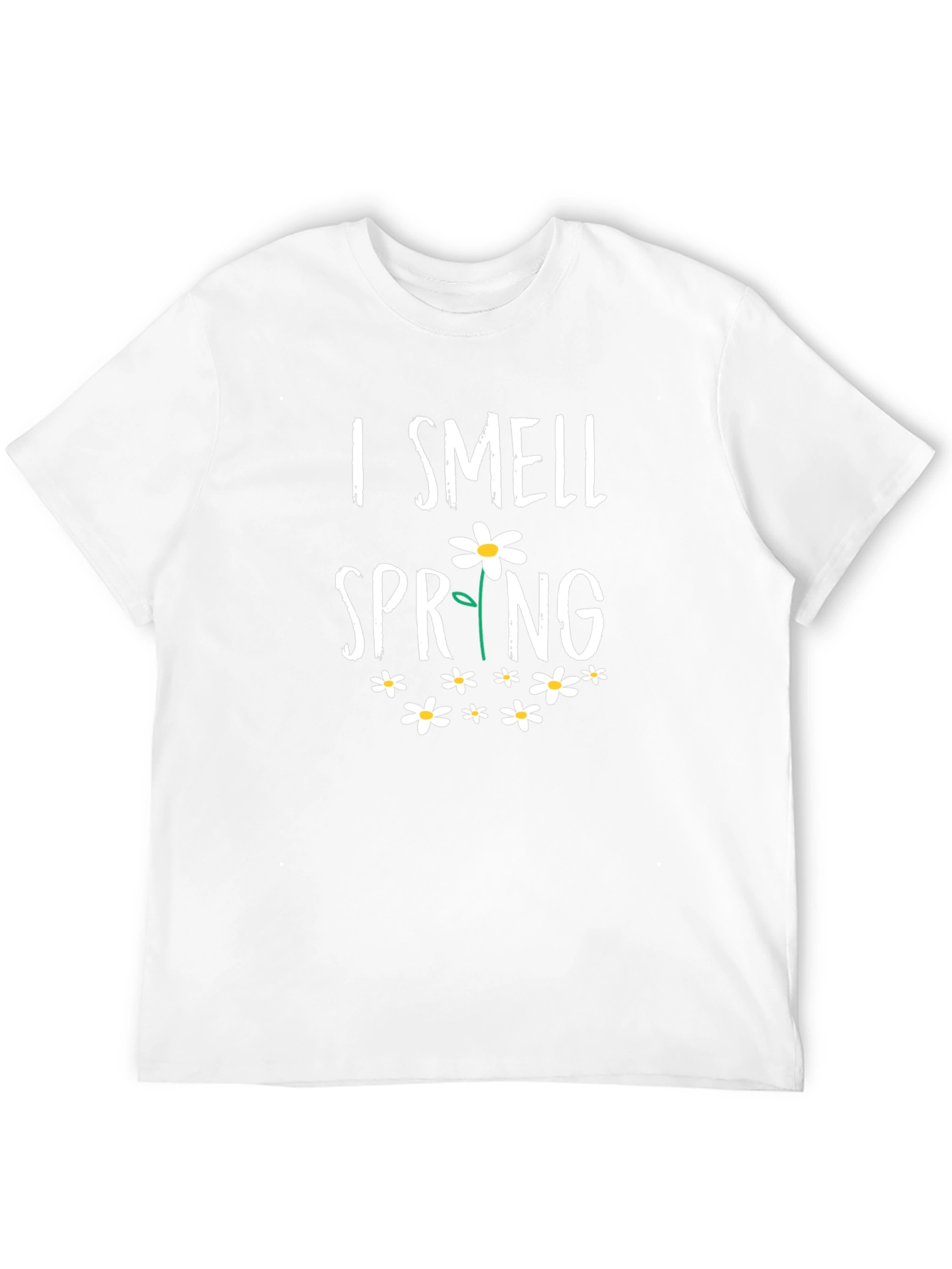 I Smell Spring Graphic Print Black T-Shirt