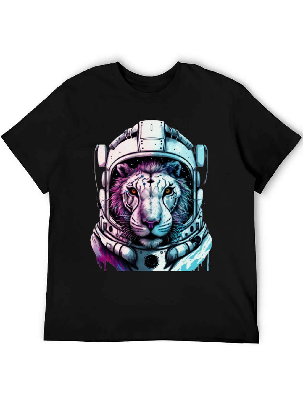 Astronaut Tiger Graphic Tee - Cool Space Cat Shirt