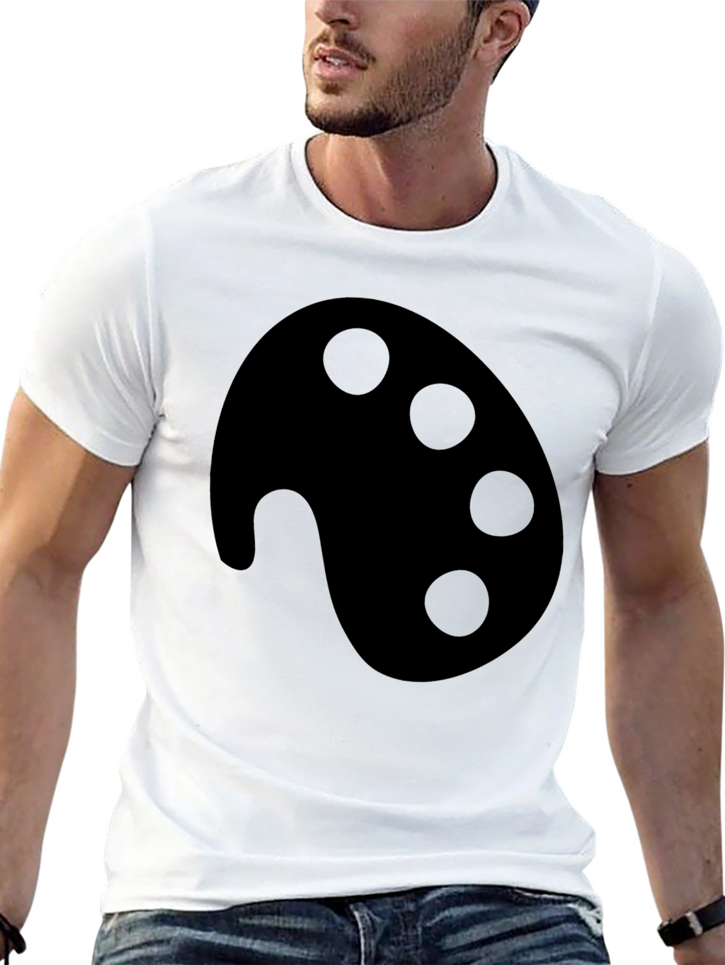 Artist Palette Graphic Tee - Black Cotton T-Shirt