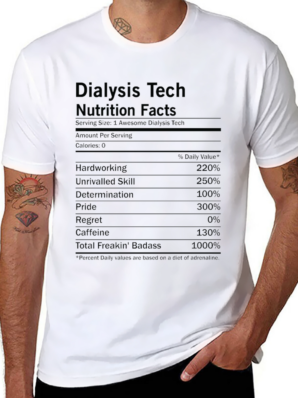 Dialysis Tech Nutrition Facts Funny T-Shirt