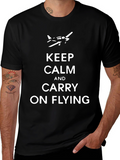 Keep Calm and Carry On Flying T-Shirt - Black