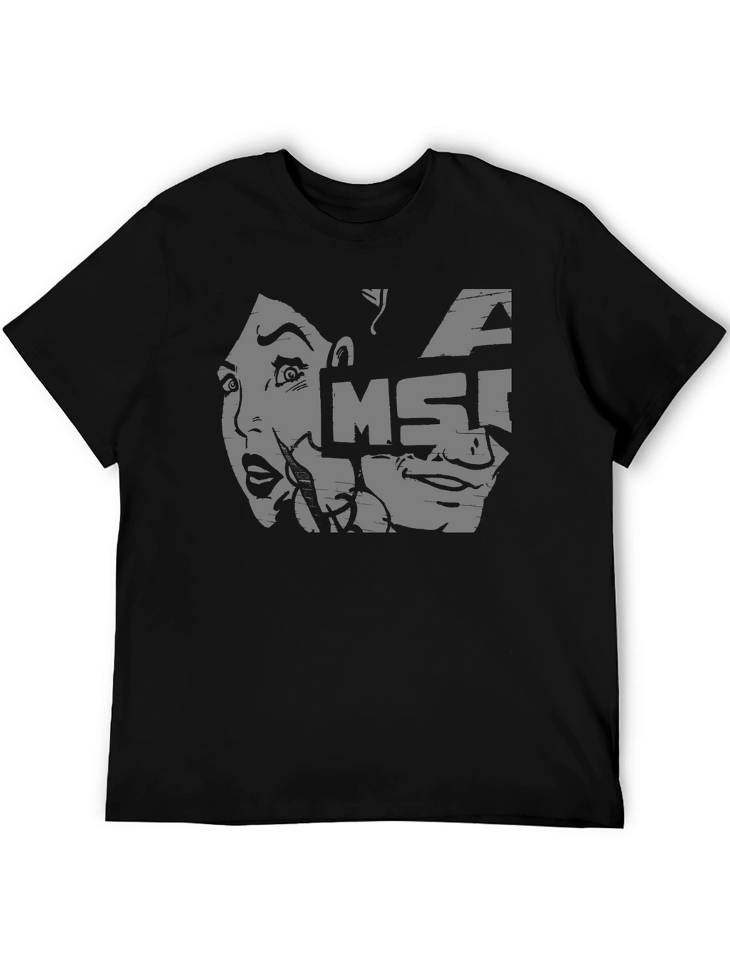 MSI Graphic Tee - Black Cotton Casual T-Shirt