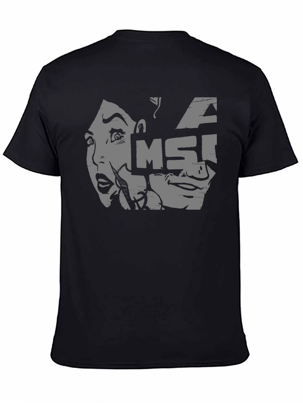 MSI Graphic Tee - Black Cotton Casual T-Shirt