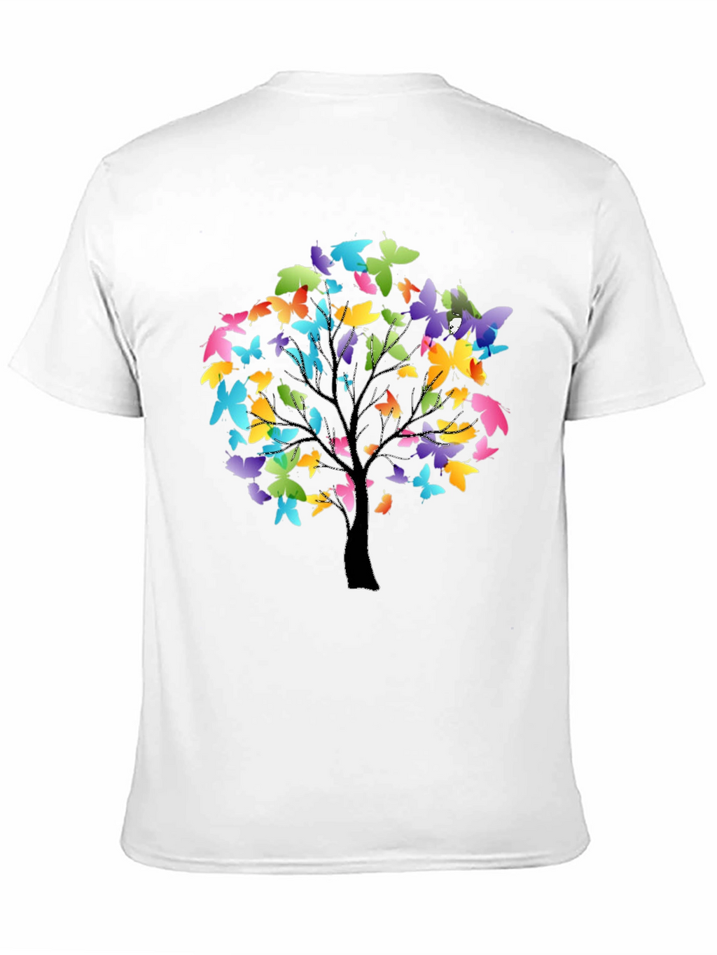 Butterfly Tree Graphic Tee - Stylish Black T-Shirt