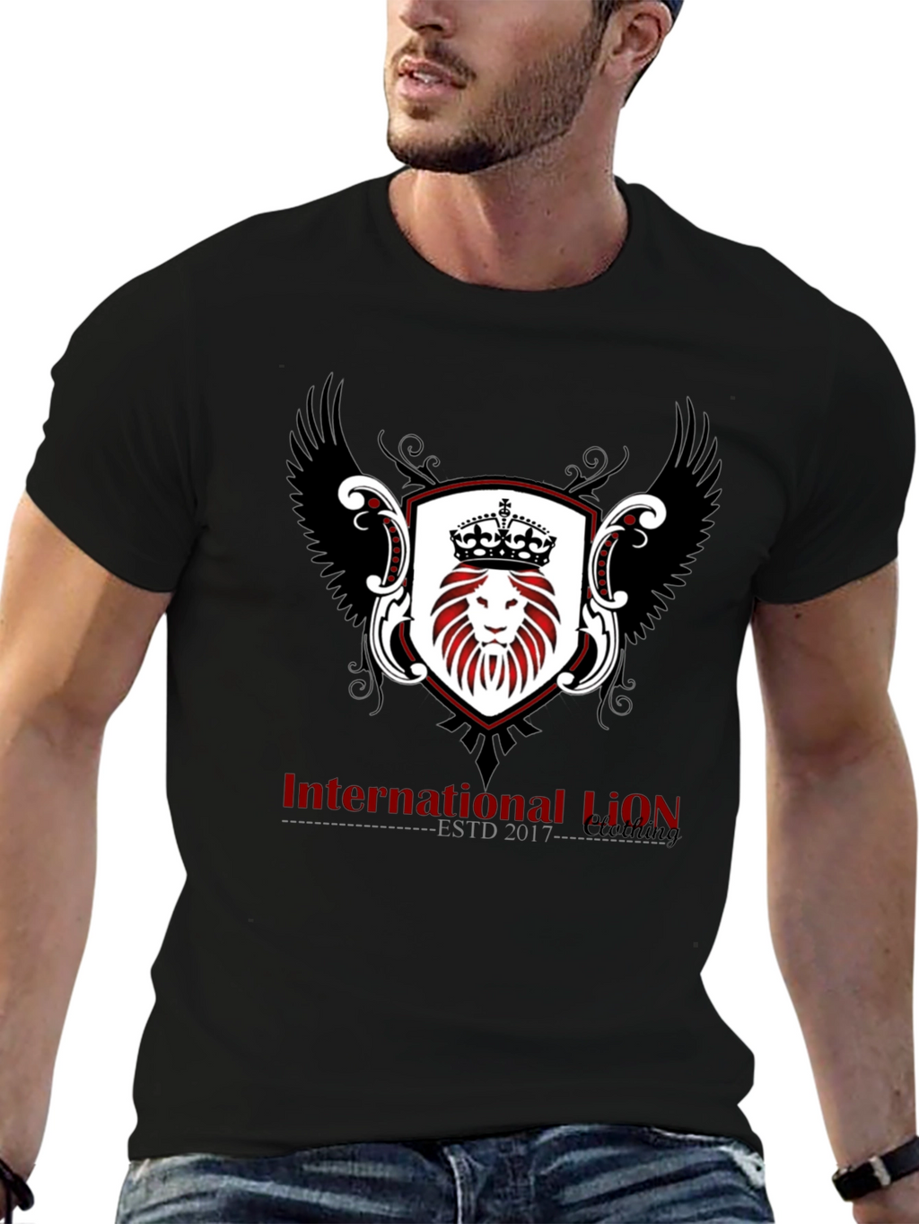 International Lion ESTD 2017 Black T-Shirt