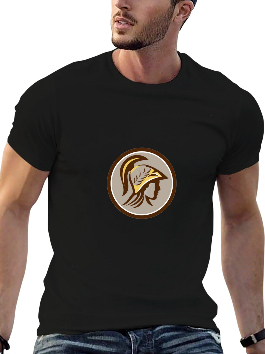 Spartan Warrior Graphic Tee - Classic Black