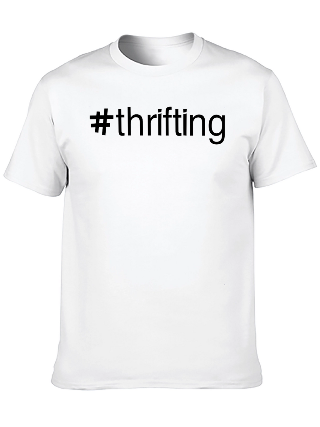 #Thrifting Black Cotton Graphic Tee - Mens Casual Fashion